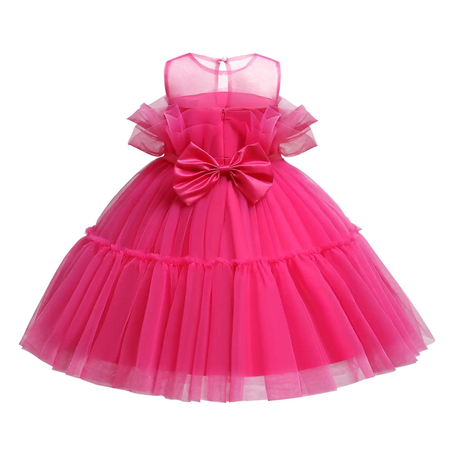 Korean Style Mesh Princess Dress with Bow Tutu Skirt - 888