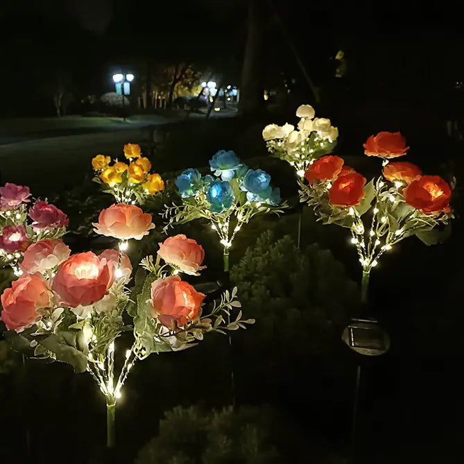 Solar LED Peony Garden Light for Outdoor Decoration - 888