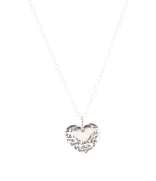 Sterling Silver Engraved Heart Pendant Neckalce