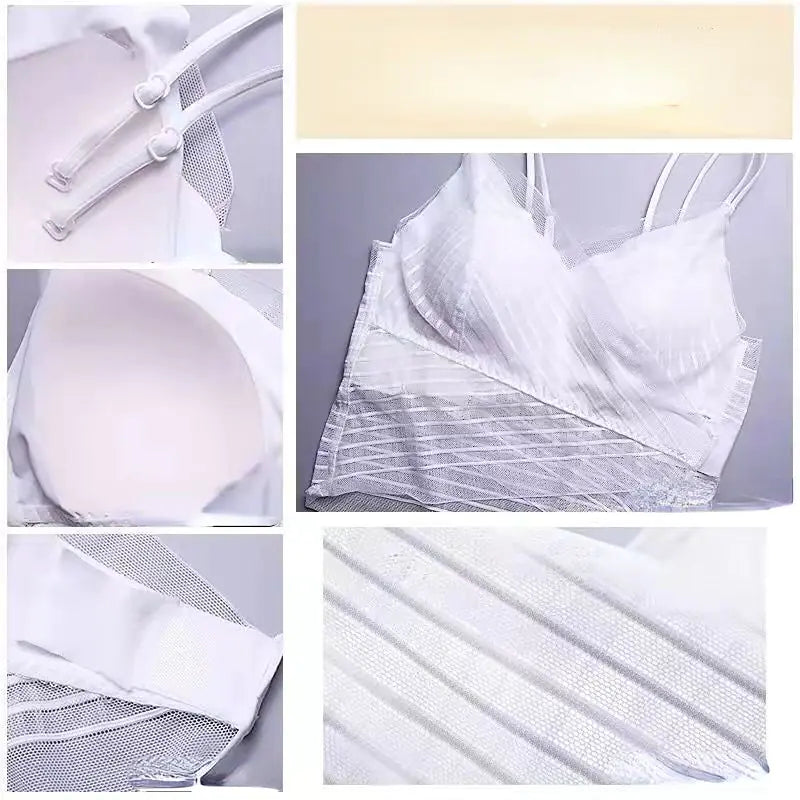 Summer Camouflage Cut Top Lace Print Women's Tank Top- Lingerie