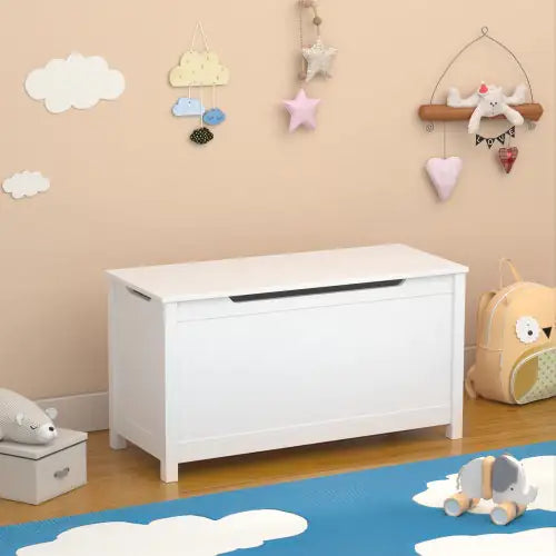 Children's White Wooden Toy Box