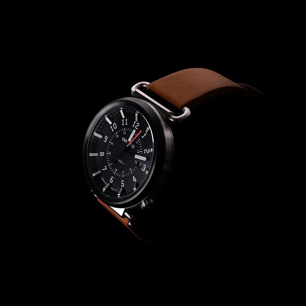TK-01 - Trek Watch with Italian Leather Strap - Whiskey Brown