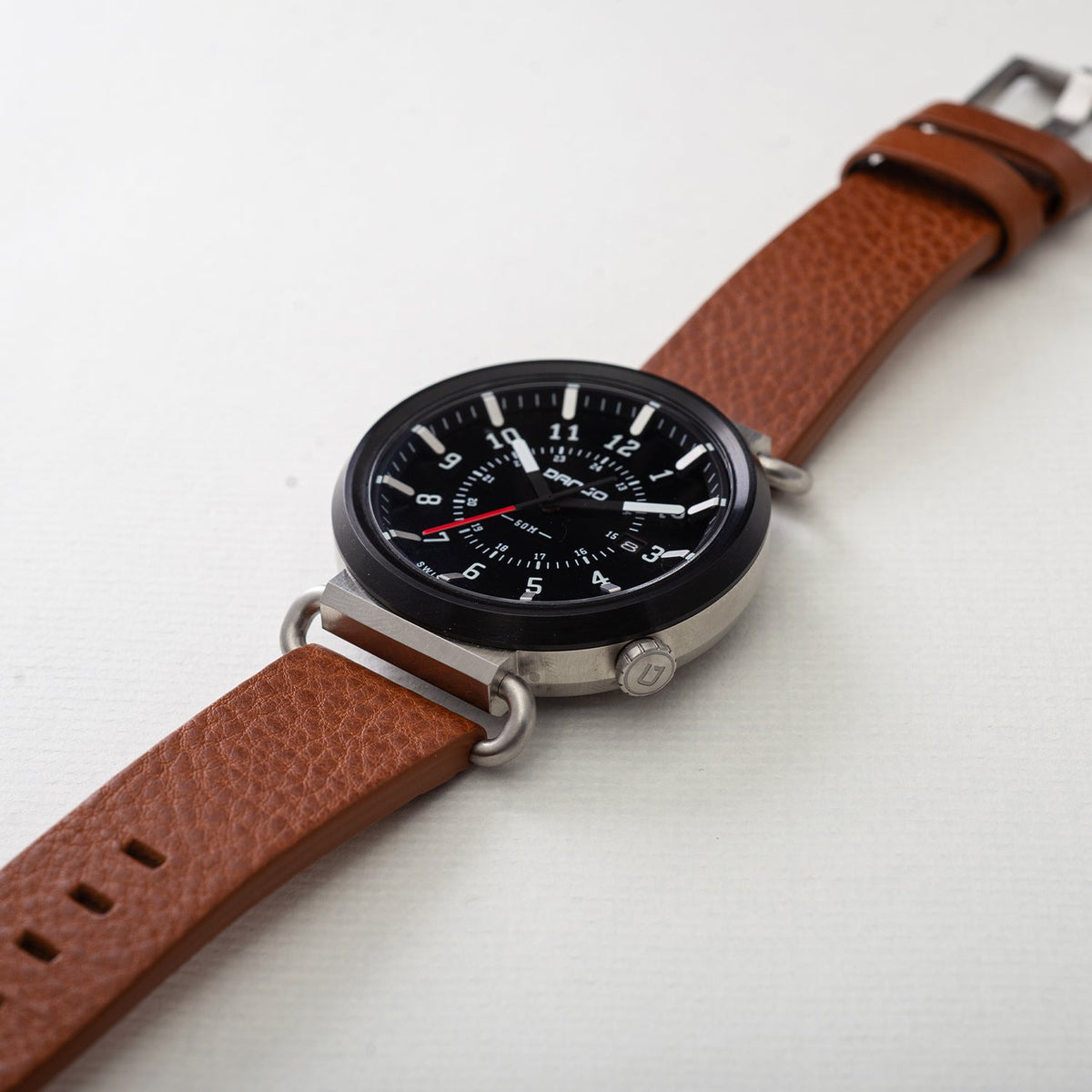 TK-01 - Trek Watch with Italian Leather Strap - Whiskey Brown