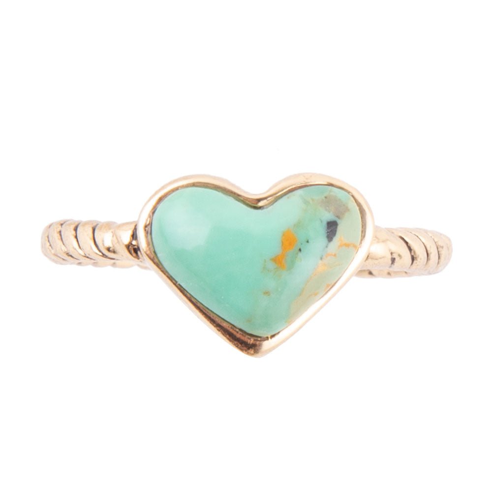 Rope My Heart Blue Turquoise and Golden Ring