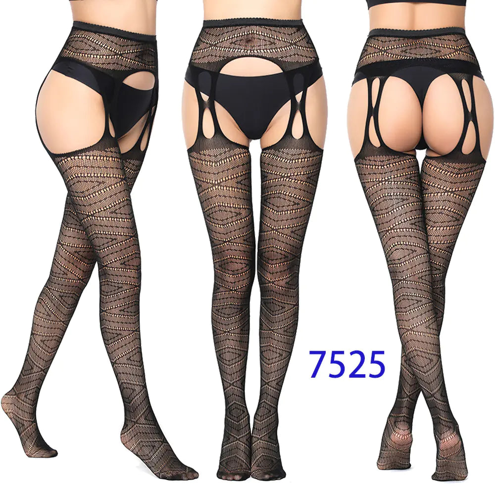 New Women's High Elasticity Open-Crotch Fishnet Stockings - Lingerie