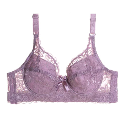Ultra-thin Lace Bra for Plus Size with Adjustable Fit - Lingerie