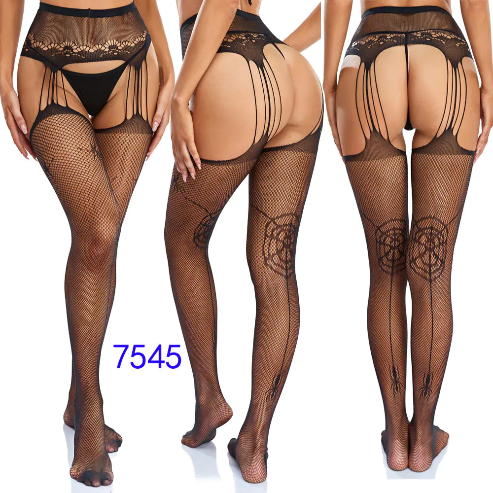 New Women's High Elasticity Open-Crotch Fishnet Stockings - Lingerie