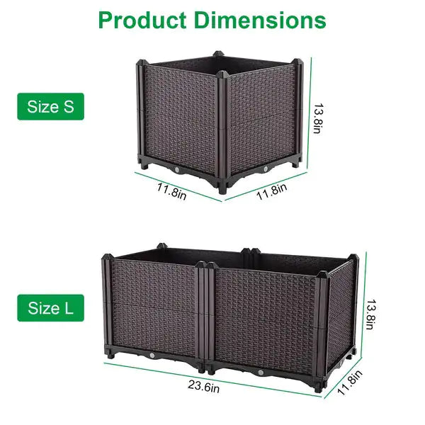 Raised Garden Bed Plant Growth Box With Self-watering System For Garden Patio Balcony Elevated Planter Box For Flowers Vegetables Herbs