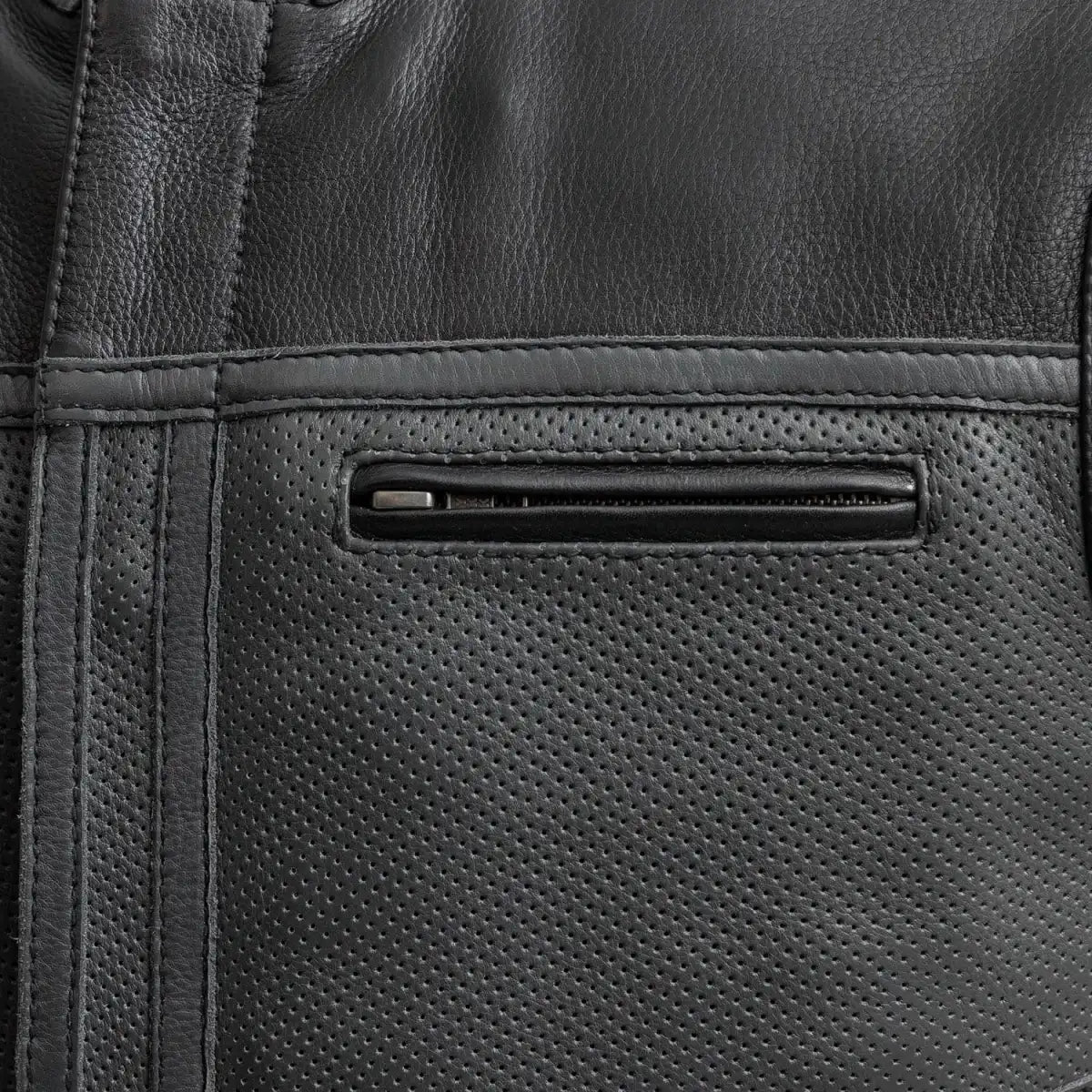V-Twin Visionary Battleship Perforated Leather Vest