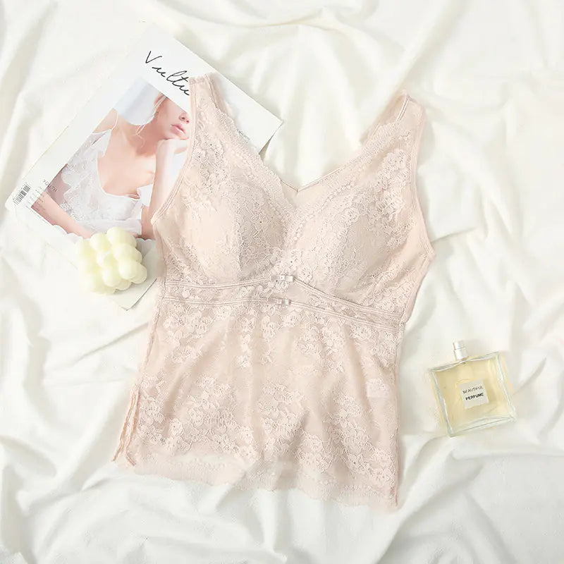 Lace French Bra for Women - Wireless and Supportive - Lingerie