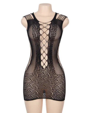 Lace Cutout Bodysuit Dress for Intimate Wear - Lingerie