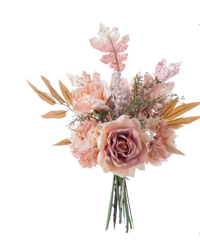 Artificial Rose and Pampas Flower Bouquet (One Set)