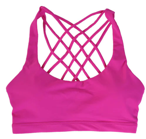 Cross Back Sports Bra - No Wire Yoga Running Tank - Lingerie