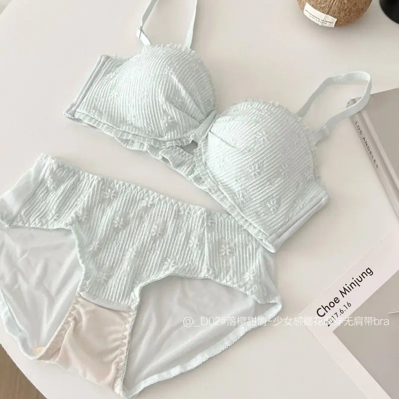 "Half Cup Strapless Push-Up Bra Set for Women" - Lingerie