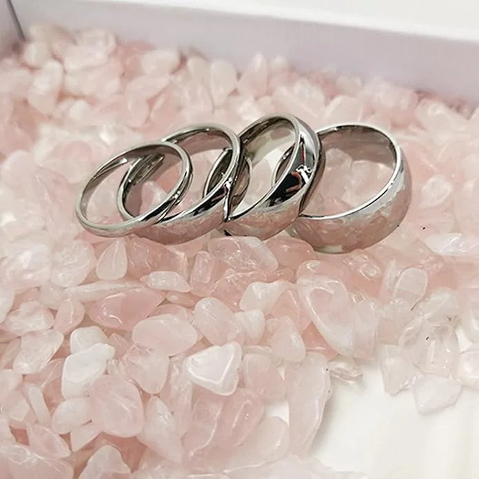 Tungsten Carbide Silver Polished Plain Wedding Band Ring 2mm 3mm 4mm 6mm 8mm 10m