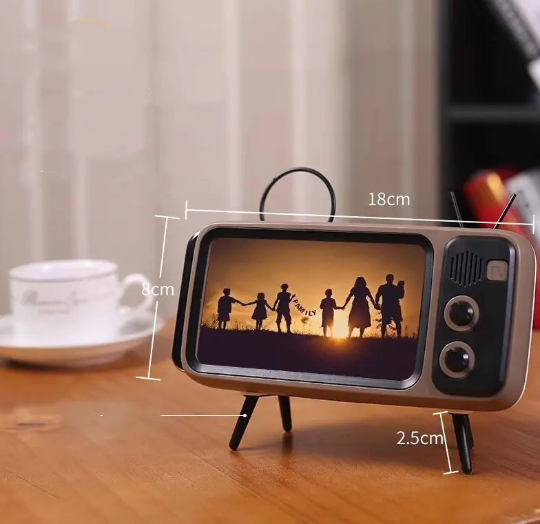 PTH800 Retro TV Phone Stand with Mini Bluetooth Speaker