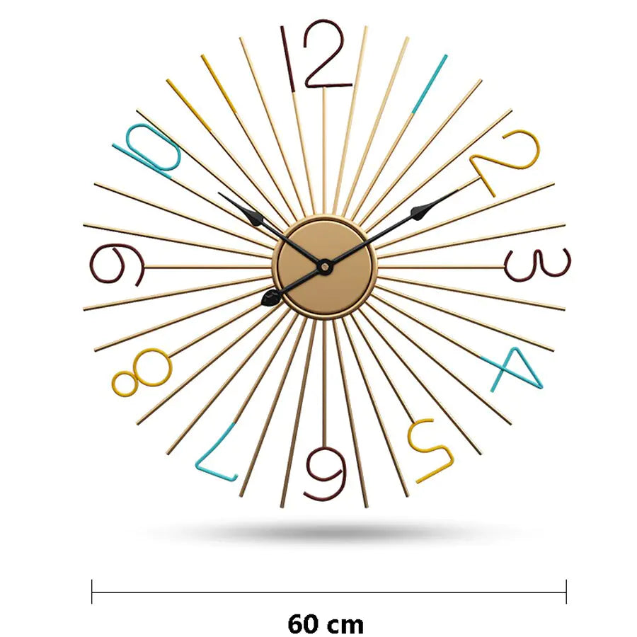 Silent Metal Wall Clock - Creative Iron Art Design