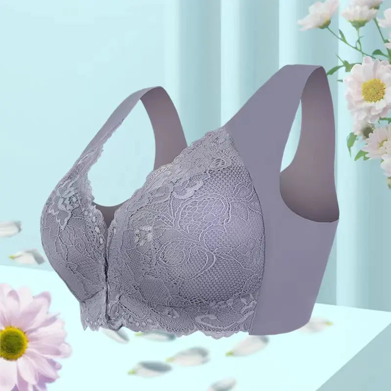 Lace Wireless Bra for Women - Plus Size Front Closure - Lingerie