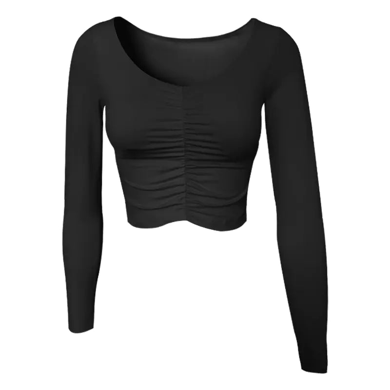 Fashion Long Sleeve Yoga Top with Built-in Padding - Lingerie