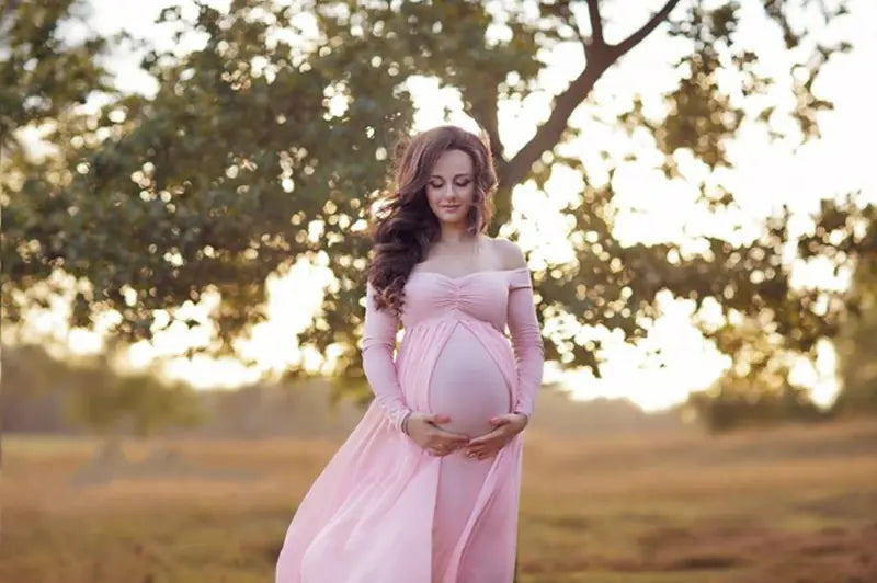 Maternity Photography Long Dress with Train and Cape - 888