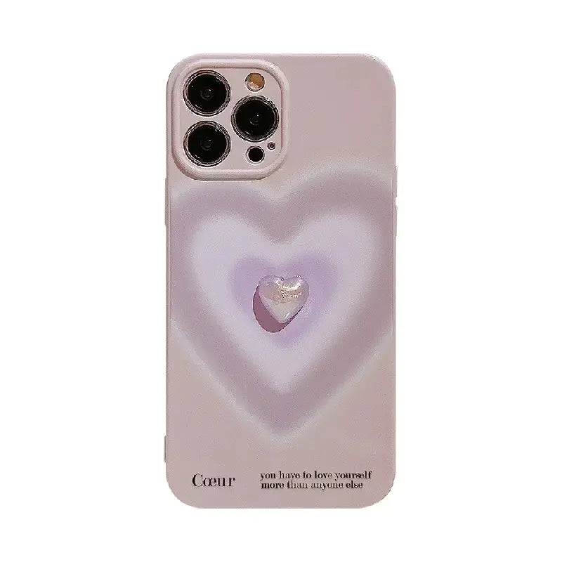 Gradient Love Heart Phone Case for iPhone 11-14