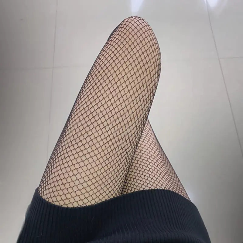 Japanese White Lace Bow Fishnet Stockings Set - Lingerie