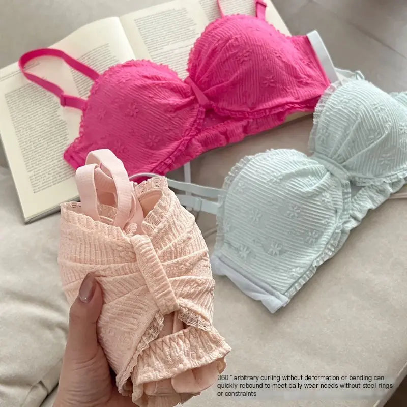 "Half Cup Strapless Push-Up Bra Set for Women" - Lingerie