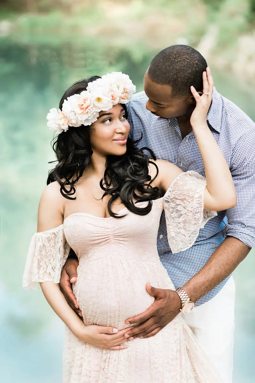 Maternity Photography Props Lace Wedding Dress Gown - 888