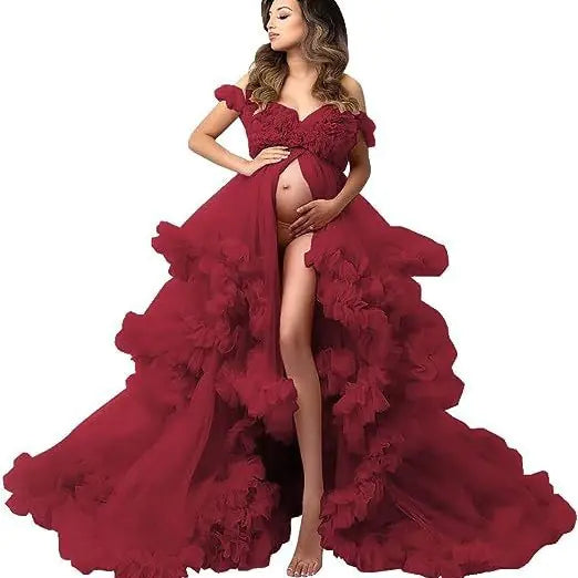 New Cross-Border Maternity Sheer Dress for Photography - 888