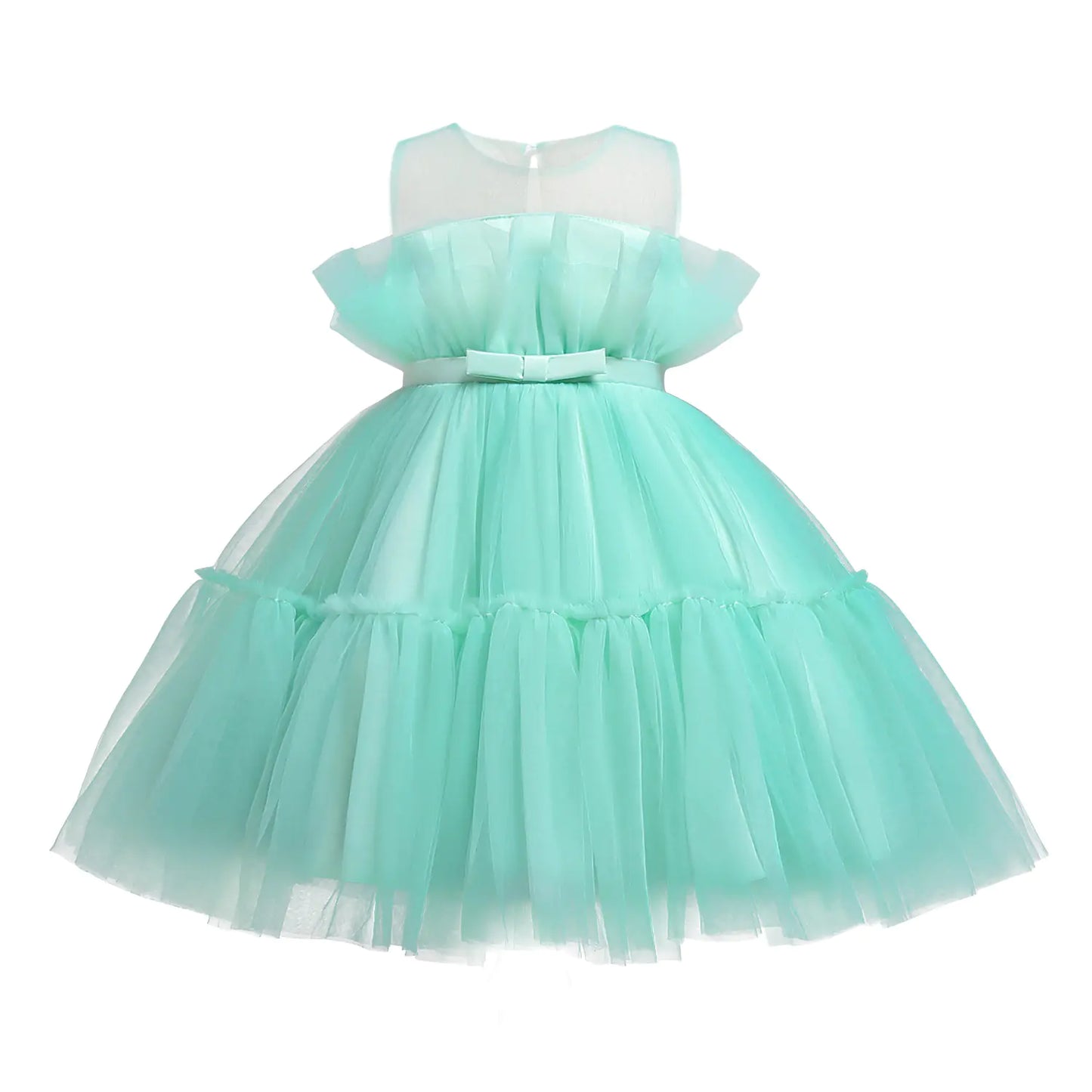 Korean Style Mesh Princess Dress with Bow Tutu Skirt - 888