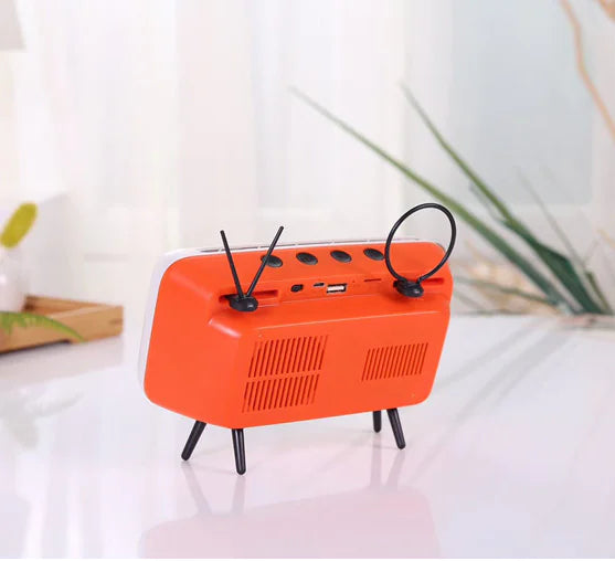 PTH800 Retro TV Phone Stand with Mini Bluetooth Speaker