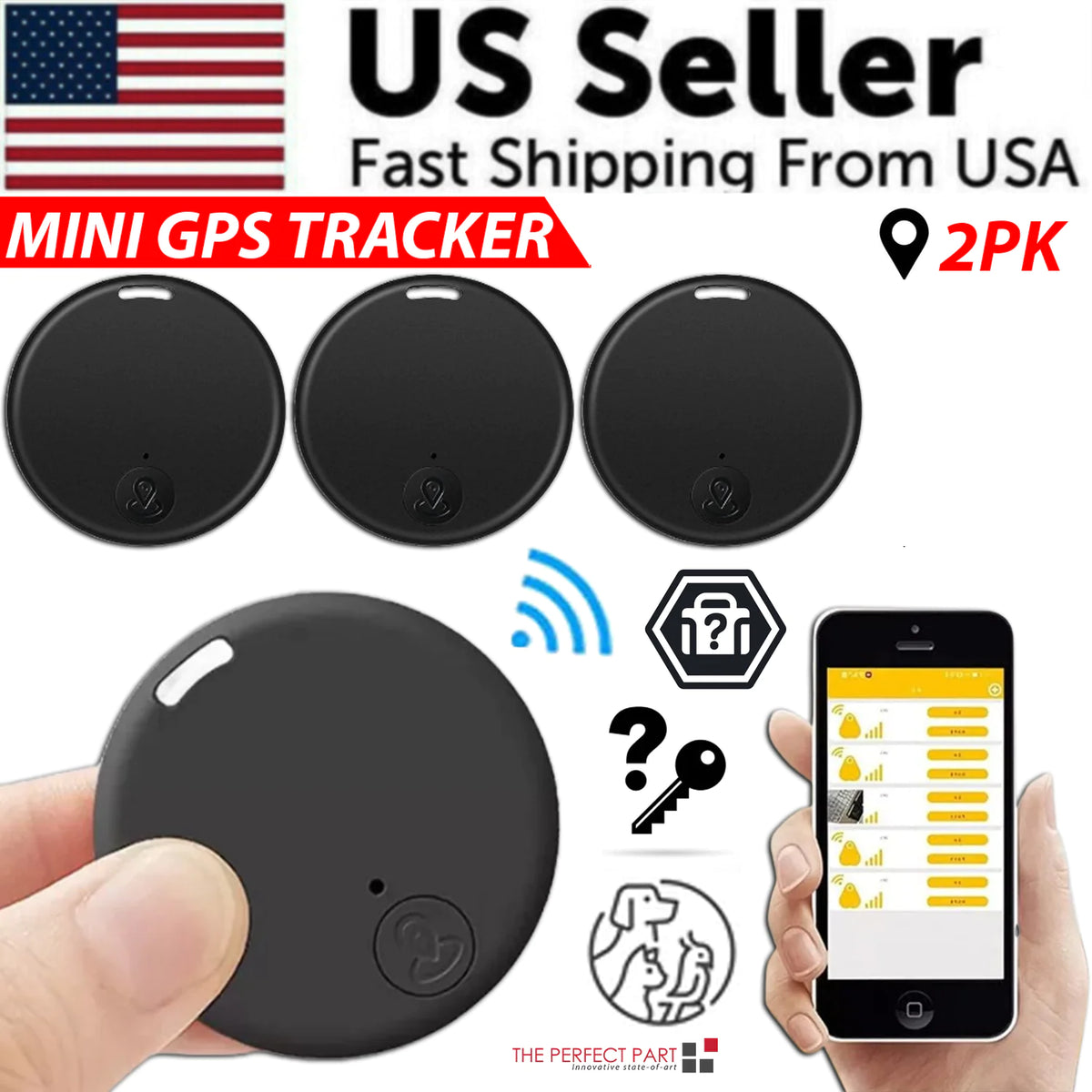 Bluetooth Mini GPS Tracking Air Key Tag Child Pet Finder Tracker Location Device