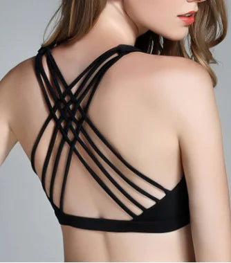 Cross Back Sports Bra - No Wire Yoga Running Tank - Lingerie
