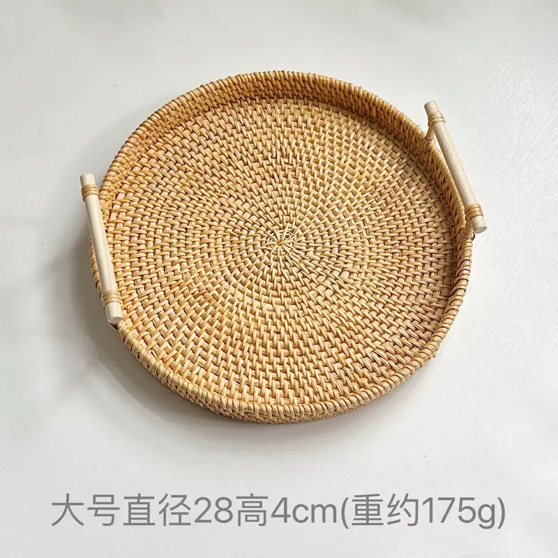 Vietnamese Woven Rattan Snack Storage Basket (Small)