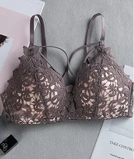 Quality Lace Wireless Push-Up Triangle Bra for Girls - Lingerie