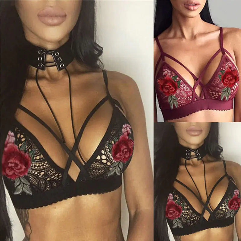 Lace Embroidered Lingerie Cami Bra - Lingerie