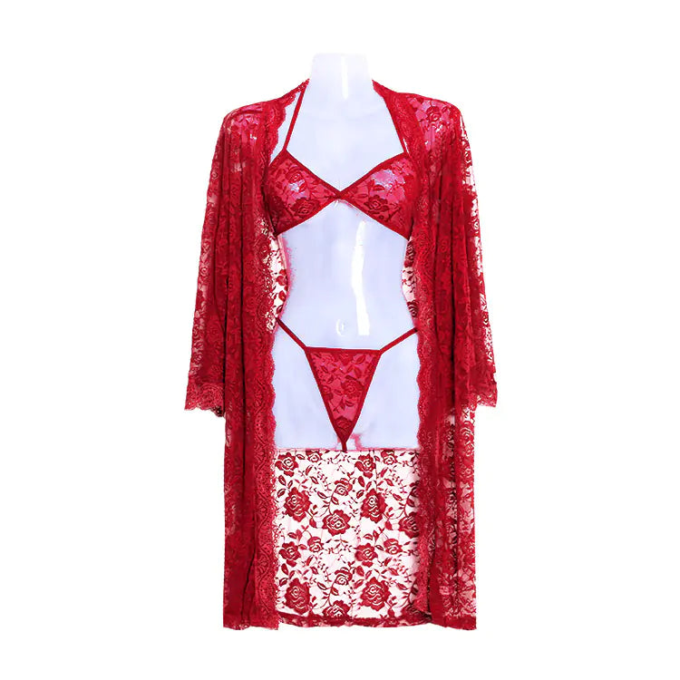 Lace Lingerie Plus Size 3-Piece Set